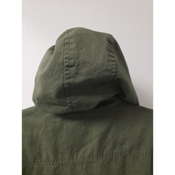 Bella Donna Olive Green Utility Jacket Women's Medium Hooded Zip Cotton - Picture 9 of 10